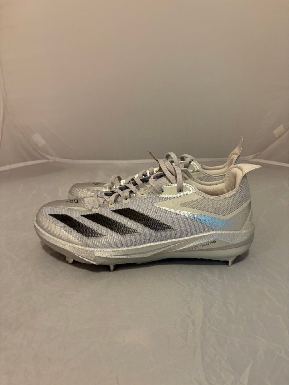 Adidas Adizero Electric + S silver metal baseball cleats size 7.5 JS2994 NWT